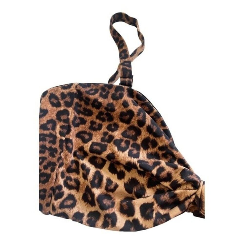 Good American Better Bikini Top Tie Front Leopard Print Summer Beachy 4XL Pool - Picture 9 of 9